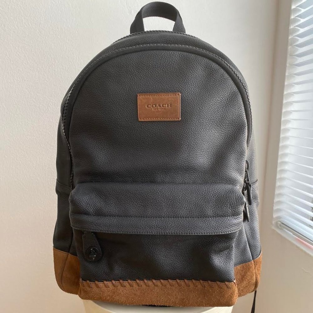 Coach Whipstitch Leather Black Backpack